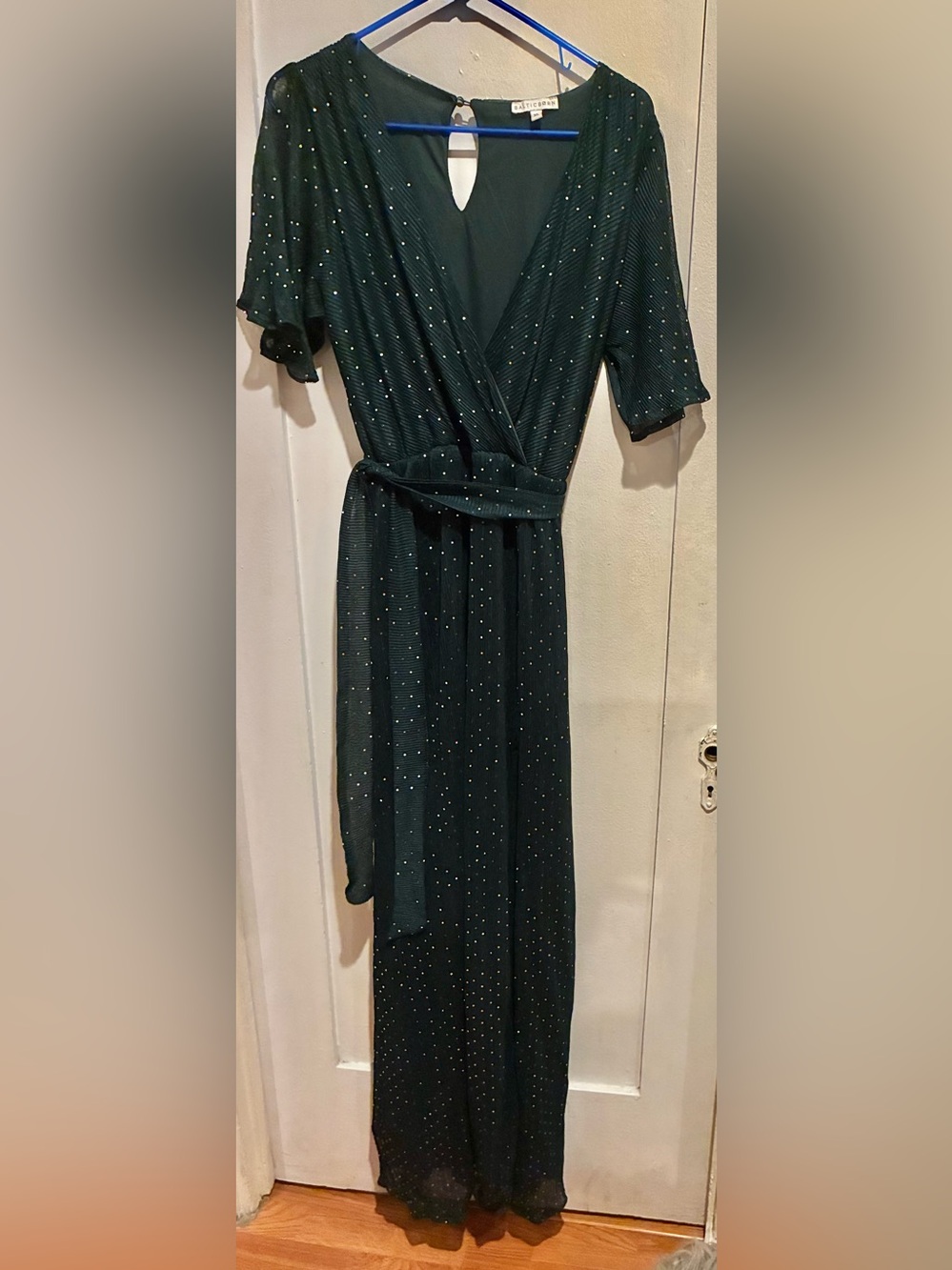 Baltic Born Emerald Green Maxi Dress with Metallic Dot Detail